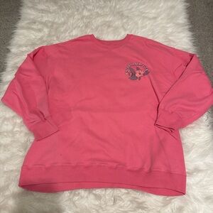 Hollister Pink Oversized Graphic Crewneck